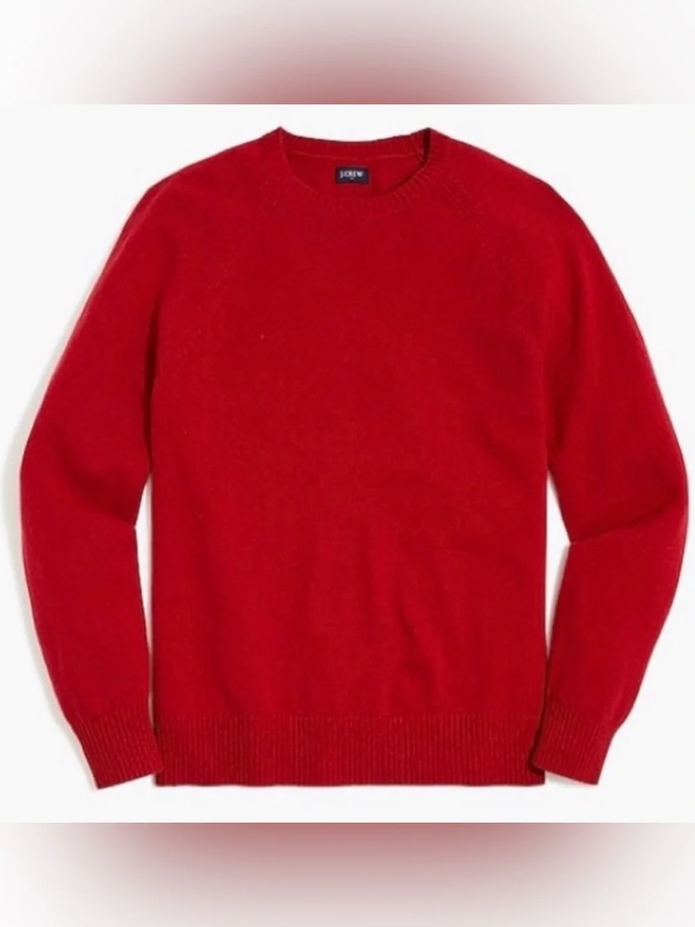 NWT J. CREW Crewneck Sweater in Supersoft Lambswool Blend Men's Size Large Red